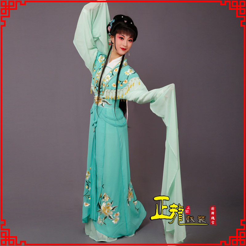城中青衣水袖戏服演出服 云肩花旦衣